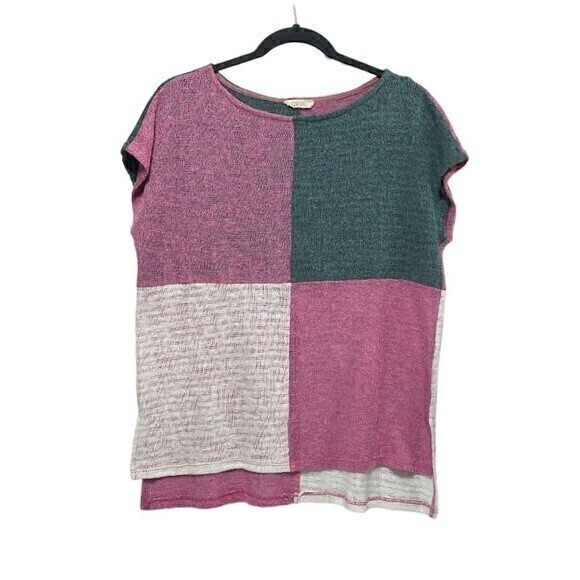 Oddy‎ Pink\Green High Low Crochet Top Size M - Picture 4 of 10